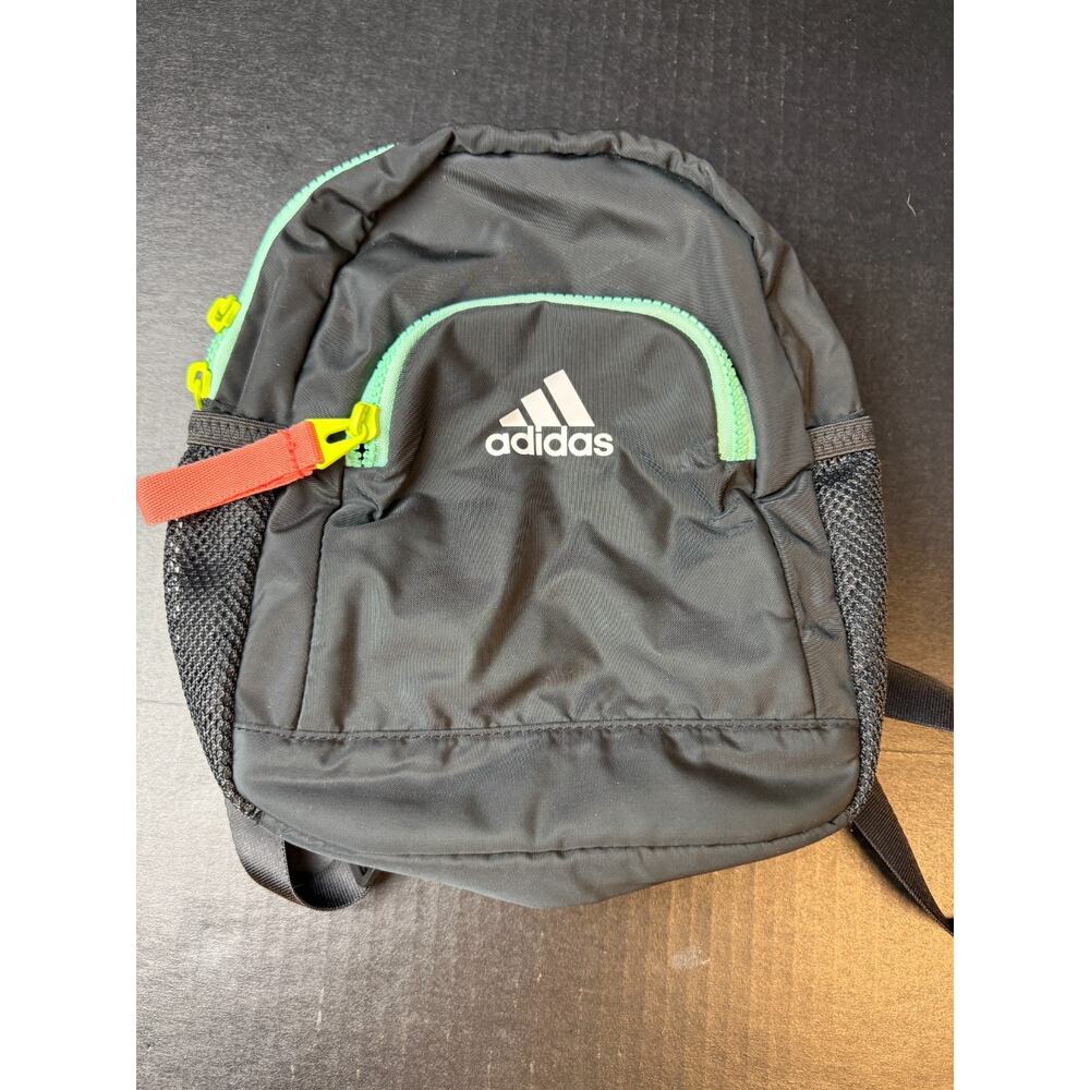 Adidas Mini Black Backpack with Neon Zippers - Picture 5 of 9